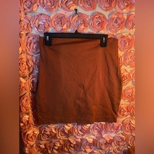 Burnt orange mini pencil skirt